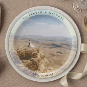 モダンエレガント新郎撮結婚影 ペーパープレート