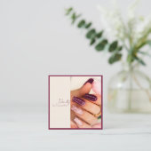 モダンエレガント明るい赤紫色 スクエア名刺 (スタンド正面)