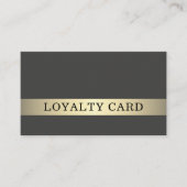 モダンエレガント暗フェイク金ゴールドストライプ ロイヤリティカード (正面)