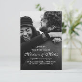 モダンエレガント書と写真結婚の 招待状 (スタンド正面)