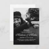 モダンエレガント書と写真結婚の 招待状 (正面/裏面)