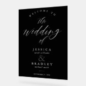 モダンエレガント書の結婚歓迎 アクリルサイン (傾斜)