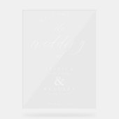 モダンエレガント書の結婚歓迎 アクリルサイン (正面)