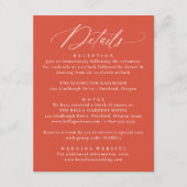 モダンエレガント書オレン結婚ジ詳細 エンクロージャーカード (正面)