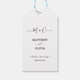 モダンエレガント書モノグラ結婚ム ギフトタグ