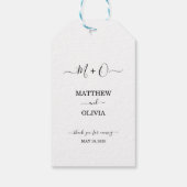 モダンエレガント書モノグラ結婚ム ギフトタグ (裏面)