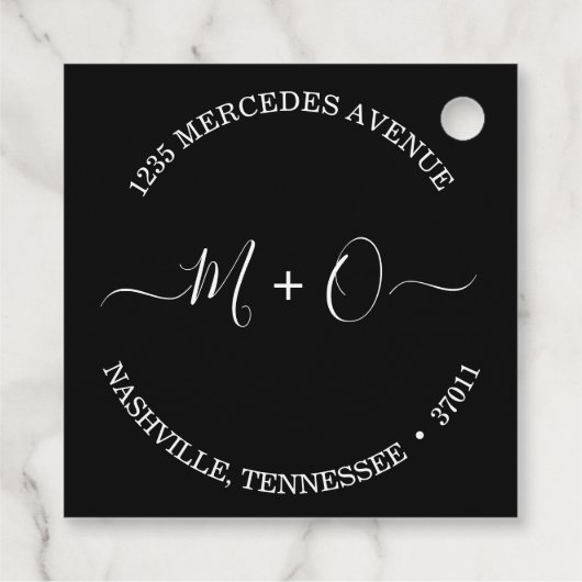 モダンエレガント書モノグラ結婚ム フェイバータグ (裏面)