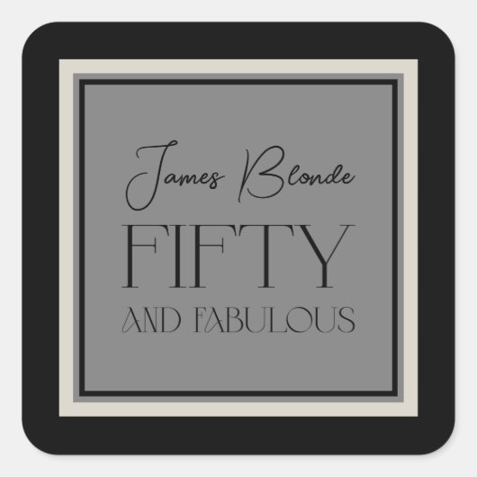 モダンエレガント書ユニセックス50&素晴らしい スクエアシール (正面)