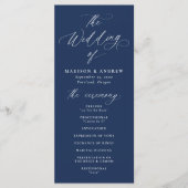 モダンエレガント書海軍結婚の プログラム (正面)