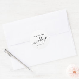 モダンエレガント書結婚封筒用シール ラウンドシール