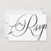 モダンエレガント書結婚文字 出欠カード (正面)