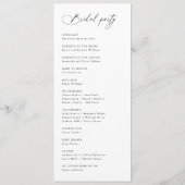 モダンエレガント書結婚書 プログラム (裏面)