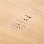 モダンエレガント書結婚跡 アクリル招待状 (レイダウン)