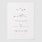 モダンエレガント書結婚跡 ベラム紙招待状 (正面)