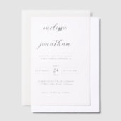 モダンエレガント書結婚跡 ベラム紙招待状 (オフセット)