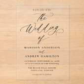 モダンエレガント書結婚類 アクリル招待状 (正面)