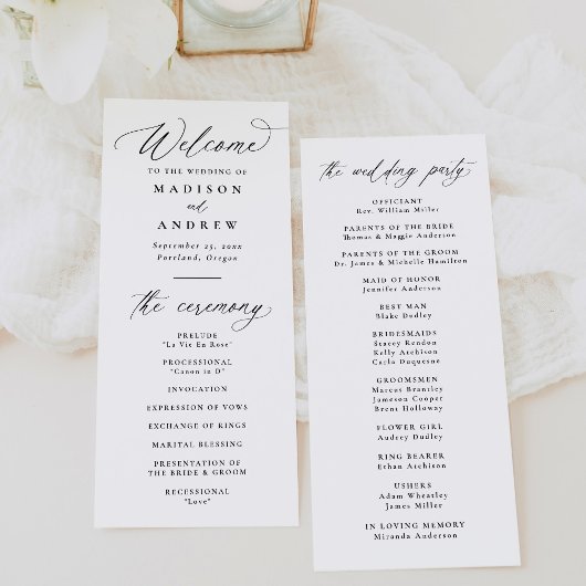 モダンエレガント書結婚類 プログラム