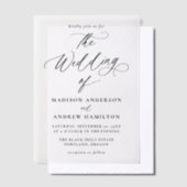 モダンエレガント書結婚類 ベラム紙招待状 (オフセット)