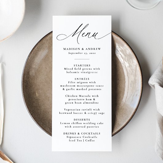 モダンエレガント書結婚類 メニュー