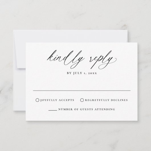 モダンエレガント書結婚類 出欠カード (正面)