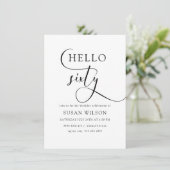 モダンエレガント書道Hello 60誕生日 招待状 (スタンド正面)