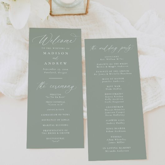 モダンエレガント書Sage Green結婚's プログラム