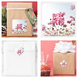 モダンエレガント最高のフローラの母は常にピンク スクエアシール