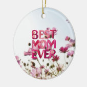 モダンエレガント最高のフローラの母は常にピンク セラミックオーナメント (左)
