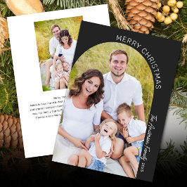 モダンエレガント月2日写真クリスマス シーズンカード