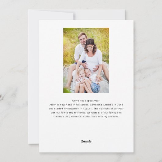 モダンエレガント月2日写真クリスマス シーズンカード (裏面)