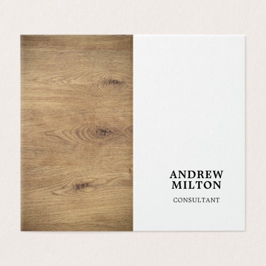 モダンエレガント木製白内装 名刺 (外部フラット)