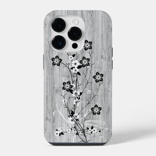 モダンエレガント木 – 花 – 木 iPhoneケース (裏面)
