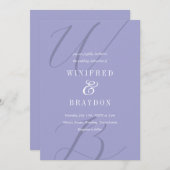 モダンエレガント杯モノグラム結婚 招待状 (正面/裏面)