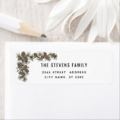 モダンエレガント松の枝ラベル ラベル (インサイチュ)