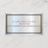 モダンエレガント枠、銀、メイク、ラフェイクッシュ 名刺 (裏面)