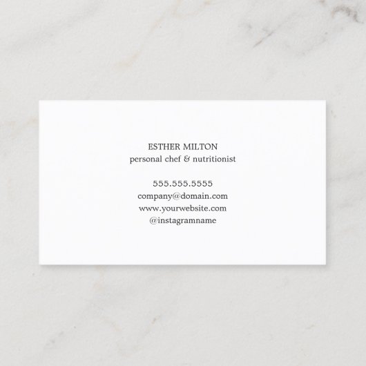 モダンエレガント栄養士 名刺 (裏面)