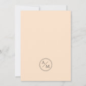 モダンエレガント桃とティール（緑がかった色）フローラ結婚ズ 招待状 (裏面)