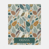 モダンエレガント植物体葉型 フリースブランケット (正面)