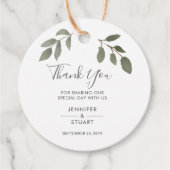 モダンエレガント水の色の葉結婚さん フェイバータグ (正面)