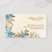 モダンエレガント水彩ウェディングオーガナイザー 名刺 (裏面)