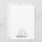モダンエレガント水彩帆走ヨット結婚ズ 招待状 (裏面)
