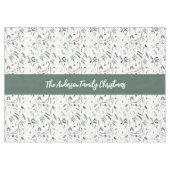 モダンエレガント水彩葉のセージへようこそ テーブルクロス (正面(横))