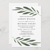 モダンエレガント水結婚色 招待状 (正面/裏面)