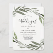 モダンエレガント水結婚色 招待状 (正面)