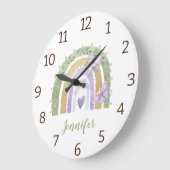 モダンエレガント水色のレボーパーソナライズされたウ ラージ壁時計 (傾斜)