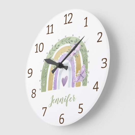 モダンエレガント水色のレボーパーソナライズされたウ ラージ壁時計 (傾斜)