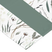 モダンエレガント水色の葉を歓迎 ショートテーブルランナー (コーナー)