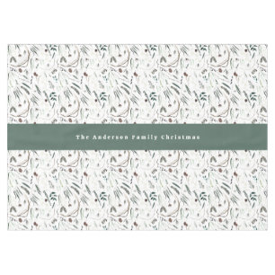 モダンエレガント水色の葉を歓迎 テーブルクロス