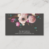 モダンエレガント水色フローラ 名刺 (裏面)