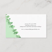 モダンエレガント水色ユーカリ 名刺 (裏面)